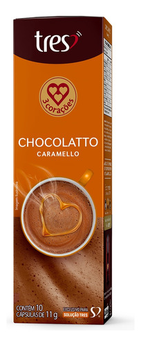 Chocolate Quente em Cápsula Chocolatto Caramelo Com 10 Unidades de 11g Cada Tres