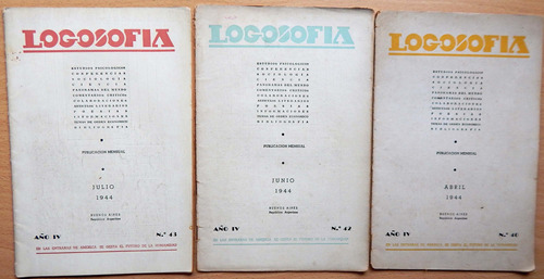 Revista Logosofía Año Iv 1944 Lote De 8 Revistas