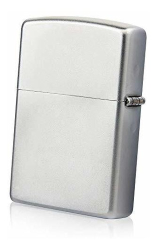 Zippo 205 Clásico Cromo Satinado A Prueba De Viento Encended