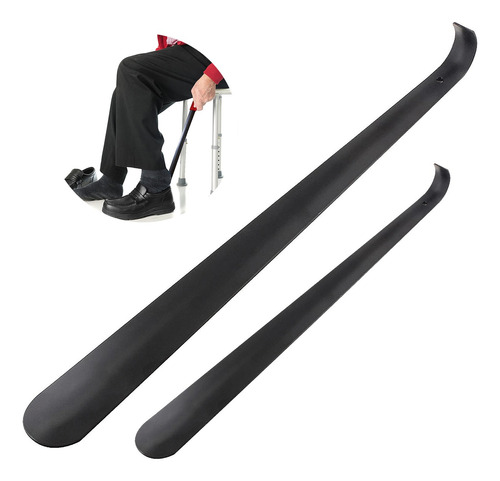 2pcs Calzador Largos De Zapato Acero Inoxidable 30cm+52cm