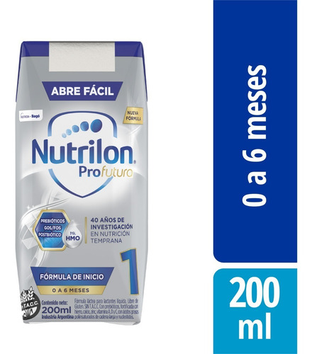 Imagen 5 de 5 de Leche Nutrilon Profutura 1 X 3 Packs 24 Bricks 200ml 0 A 6m