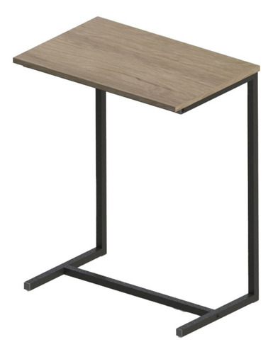 Mesa Para Notebook Canto De Sofá Pequena 55x36cm Multivisão Acabamento Fosco Cor Preto/mel