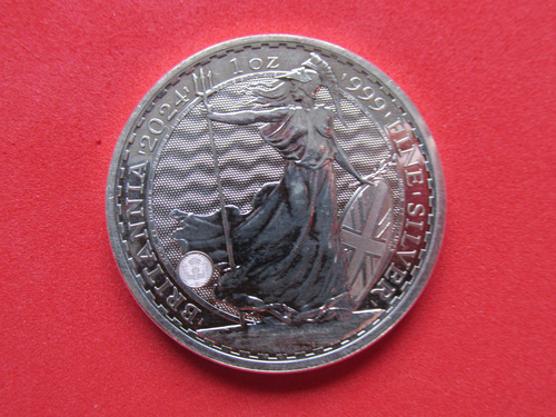 Moneda Inglaterra 2 Libras 1 Onza Plata Rey Carlos Iii 2024 (Usado)