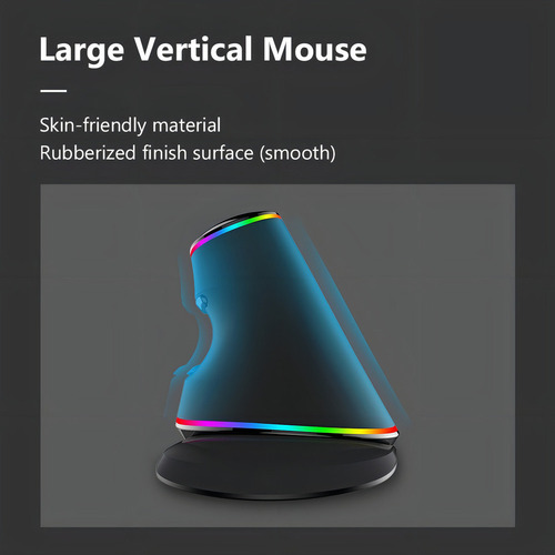 Mouse Vertical Delux Ergonomic Series M618plus Rgb Black