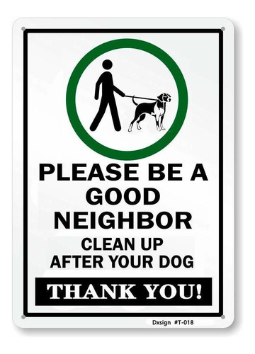 Letrero Perro Pick Up Texto Ingl «curb Your Dog Poop» 10.0 X