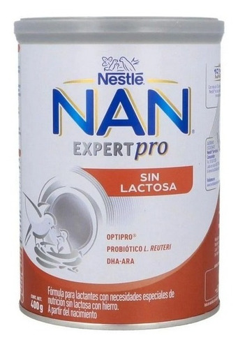 Nan Expert Pro Sin Lactosa 3 Latas Con Polvo De 400 G C/u