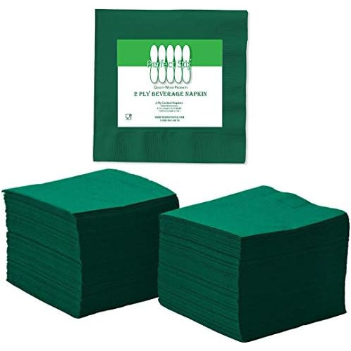 Servilletas De Cóctel Verde Cazador De 2 Capas, Paquet...