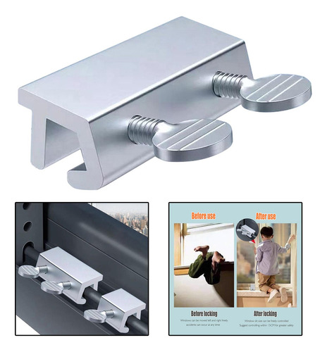2 Cerradura De Seguridad Para Ventana Corredera De Aluminio,