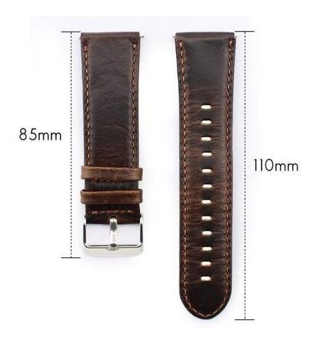 Imagem 6 de 6 de Pulseira Em Couro Legítimo Retro Marrom Para Samsung Gear S3