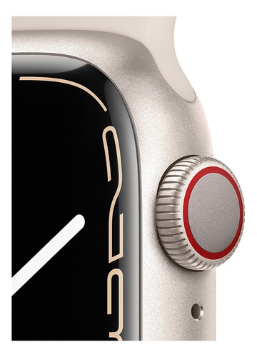 Imagen 3 de 9 de Apple Watch Series 7 (GPS + Cellular, 41mm) - Caja de aluminio color blanco estelar - Correa deportiva blanco estelar