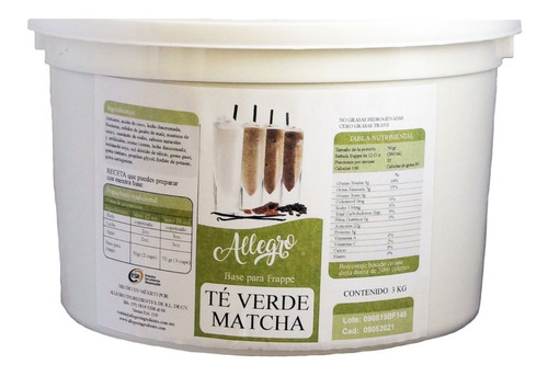 Base Para Frappe Té Verde Matcha  3 Kg