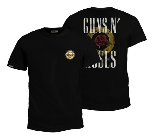 Una Camiseta Guns And Roses Logo Letras Rock Banda Fph