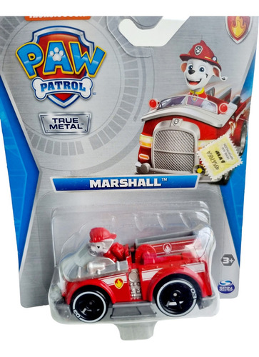 Vehiculo Metal Paw Patrol Marshall Figura Incorporada Orig