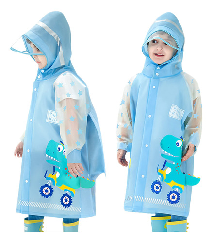 Chubasquero Para Niños Con Diseño Dinosaurio Talla G Azul