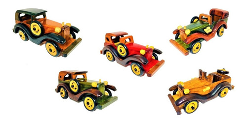 Carrinho De Madeira Miniatura Decoração Sala Casa Enfeite Carro Antigo Várias Cores E Modelos Presente Criativo