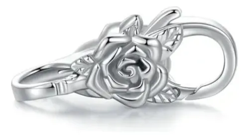 comprar Pulsera Diseño Broches Rosa O Hojas, Plata De Ley 925.