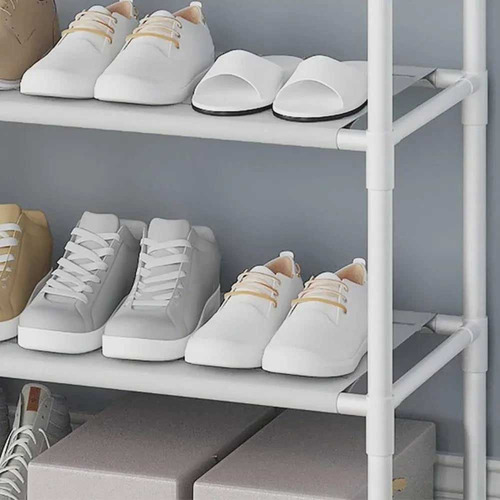 Sapateira Desmontavel 4 Andares Tenis 8 Pares Calçado Cor Branco Com Detalhe Preto