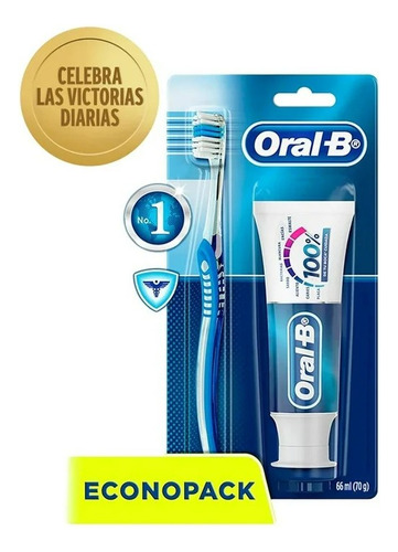 2 Pza Kit Cepillo Dental + Pasta Dental Oral-b Indicator 1 P Color Nude