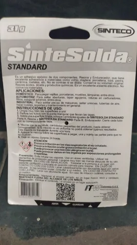 Adhesivo Epóxico Sintesolda Standar 24 Horas 31g