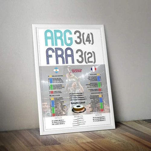 Cuadro Argentina Vs. Francia Mundial 2022 40x30cm 
