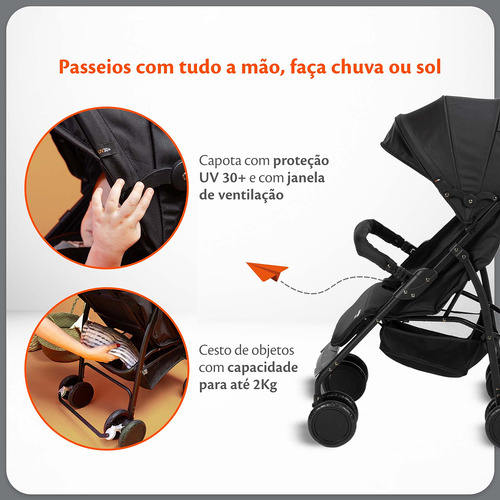 Carrinho De Passeio Bossa 0 A 15kg - Voyage