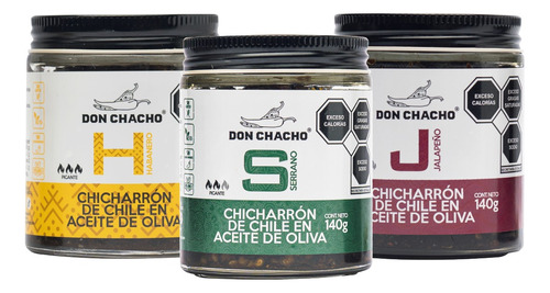 Chicharrón De Chile Don Chacho 3 Pack Variado De 140 Gr C/u