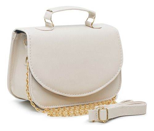 Bolsa Feminina Pequena Luxo De Ombro Coleção Vrm Cores Cor Palha / Off White Cor Da Correia De Ombro Mesma Cor Da Bolsa