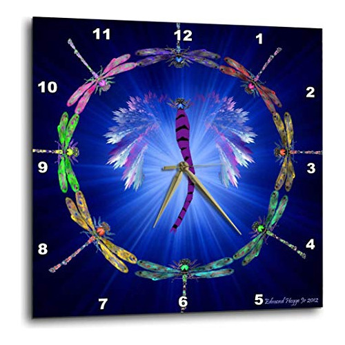 Dpp_50288_1 Dragonfly Dance-reloj De Pared, 10 Por 10 P...