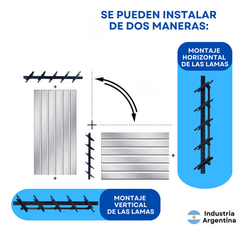 Mecanismo Regulable + Madera! Pérgola Quincho 10 Aletas Negro