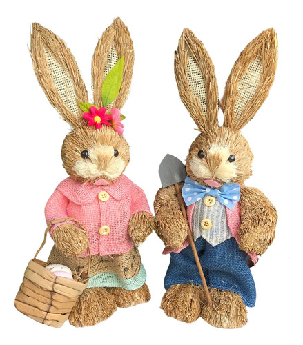 2 Figuras De Conejo De Pascua Con Forma De Conejo, Piezas