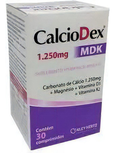 Calciodex Mdk 1.250mg 30 Comprimidos Kley Hertz Sabor Sem Sabor