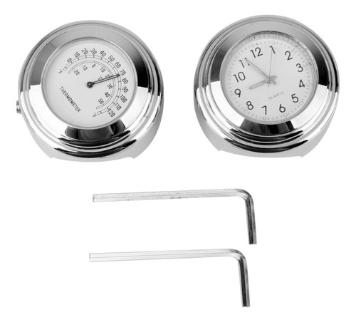 Set De Reloj Termómetro Soporte De Cromo Accesorios 1