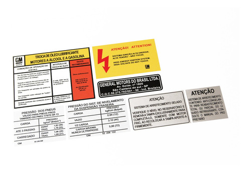 Kit Adesivos Etiquetas Motor Chevrolet Monza Etmt3