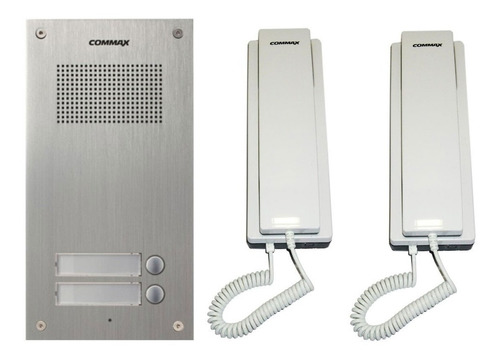 Kit Portero Commax 2 Timbres + 2 Tel Ss + Fuente + Cerradura