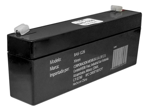Bateria Sellada Recargable 12v 2.6ah 1x9x9 Cm - Sge15546