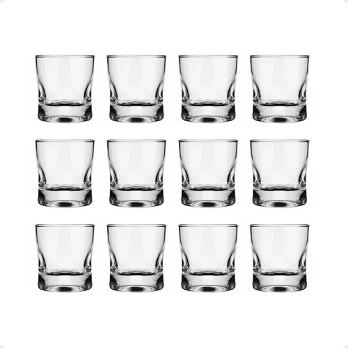 Set X12 Unidades Vasos De Vidrio Whisky Bajo Nadir Bebidas 