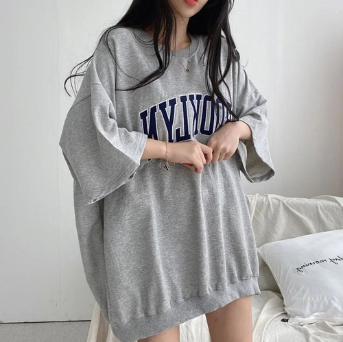 Camiseta Holgada De Algodón De Manga Corta De Estilo Coreano