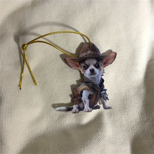 Llavero Con Forma De V Cowboy, Bonito Perro, Diseño Plano En