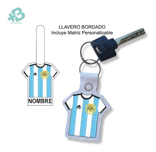 Matriz  Diseño De Bordado Camiseta Argentina Llavero