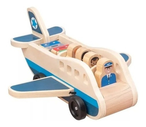 Juguete Didáctico Avión Madera Para Niños