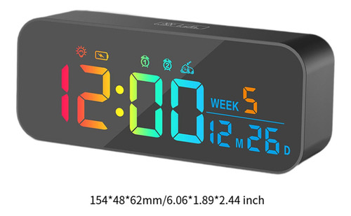 Fs Reloj Digital De Mesa Con Luz Ambiental Suave