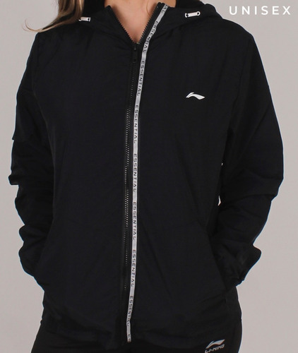 Imagen 1 de 3 de Rompevientos Negro Nuevo Capucha Li-ning Fpx