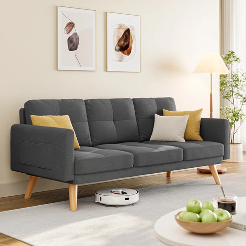 Porik Sofá Cama Sillón De 3 Plazas Con 3 Cómodas Almohadas