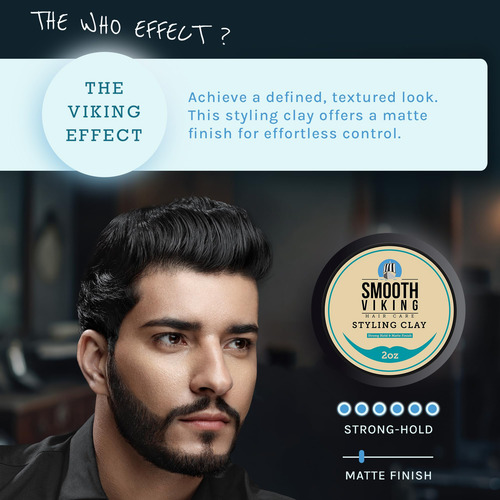 Arcilla Para El Cabello Smooth Viking Strong Hold, Acabado M