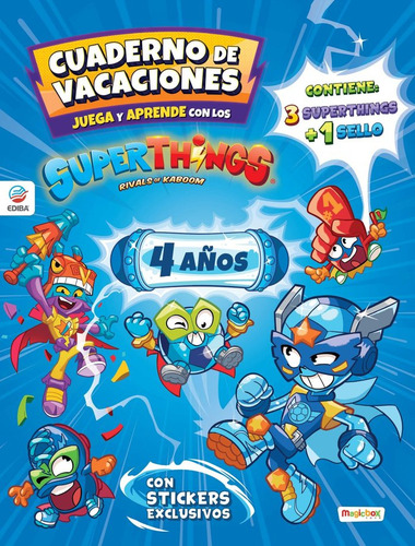 Cuaderno De Vacaciones Juega Y Aprende Superthings 4 Años -