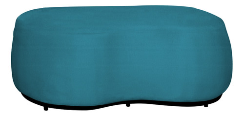 Puff Decorativo Beatriz Orgânico Suede Azul Tiffany