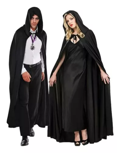 Capa Bruxa Infantil Dupla Face Fantasia Ravena de Halloween