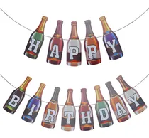 Comprar Banderines Feliz Cumpleaños 25cm Por 9cm C\u002Fletra Hbd Botella