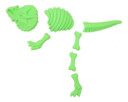 2 X 7 Uds. De Juguetes De Dinosaurio Con Esqueleto De Verde