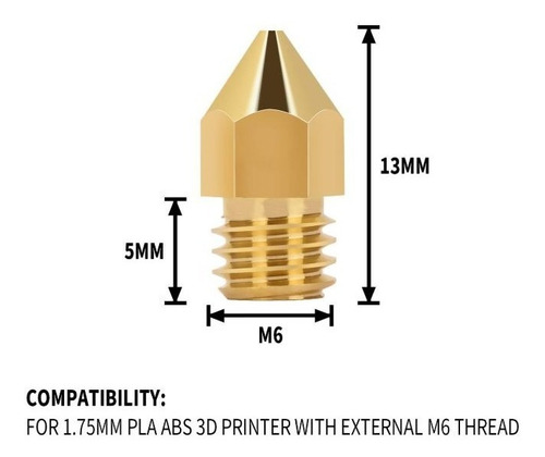 Boquilla Nozzle Mk8 0.8mm Hotend 3d Impresora 3d Cmprodemaq